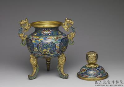 图片[3]-Copper ding-type tripod incense burner in cloisonne enamels, Qing dynasty (1644-1911)-China Archive